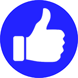 White Thumbs Up with Blue Background 