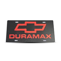 Thoroughbred Diesel Custom License Plate - CHEVY Black w/ Red Lettering