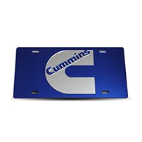 Thoroughbred Diesel Custom License Plate - CUMMINS Royal Blue w/ Chrome Lettering