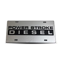 Thoroughbred Diesel Custom License Plate - POWERSTROKE Chrome w/ Smoke Lettering
