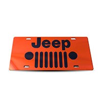 Thoroughbred Diesel Custom License Plate - JEEP GRILLE Orange w/ Black Lettering
