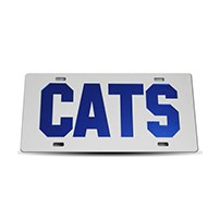 Thoroughbred Diesel Custom License Plate - CATS White w/ Royal Blue Lettering