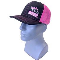 Thoroughbred Diesel Black Bill, Black Front, Neon Pink Mesh, Neon Pink White Logo, Snap Back Hat