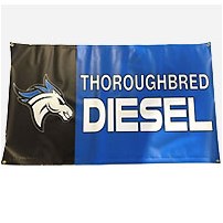 Thoroughbred Diesel Black and Blue Vinyl Banner