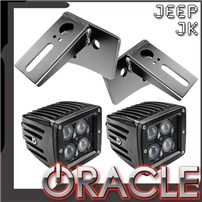 Oracle Lighting Jeep Jk Lower Windshield Light Mount Brackets + Lights Combo