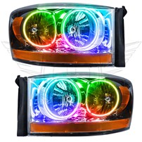 Oracle Lighting Pre-Assembled Halo Headlights - Chrome - Colorshift - W/No Controller - 2006 Dodge RAM 1500