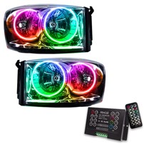 Oracle Lighting Pre-Assembled Halo Headlights - Colorshift - W/2.0 Controller - 2007-2008 Dodge RAM 2500/3500