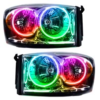 Oracle Lighting Pre-Assembled Halo Headlights - Colorshift - W/No Controller - 2007-2008 Dodge RAM 2500/3500