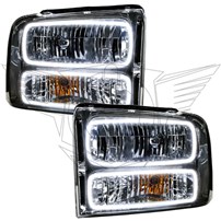 Oracle Lighting 2005-2007 Ford F-250/F-350 Superduty Pre-Assembled Halo Headlights - Chrome Housing