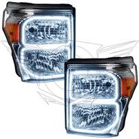 Oracle Lighting 2011-2016 Ford F-250/F-350 Super Duty Pre-Assembled Halo Headlights - Chrome Housing - White