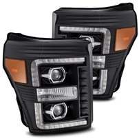 AlphaRex Luxx-Series Led Projector Headlights Black - 2011-2016 Ford F-250/F-350/F-450/F-550 Superduty