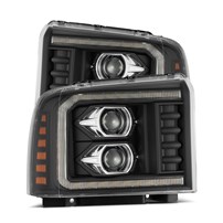 AlphaRex Luxx-Series Projector Headlights Black - 05-07 Ford F250/F350/F450/F550 Super Duty