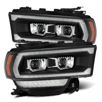 AlphaRex Luxx-Series Led Projector Headlights Plank Style Black w/Activation Light - 19-22 Ram 2500