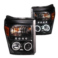 Anzo Black Projector Headlights - 11-15 Ford Super Duty - 111271