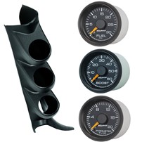 Auto Meter GM Factory Match Gauge Kit - 01-07 Duramax (Classic) - Boost/Pyro/Fuel Pressure/Pillar w/o Speaker - AC31F-GMFM