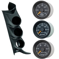 Auto Meter GM Factory Match Gauge Kit - 01-07 Duramax (Classic) - Boost/Pyro/Fuel Rail Pressure/Pillar w/o Speaker - AC31FR-GMFM