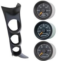 Auto Meter GM Factory Match Gauge Kit - 01-07 Duramax (Classic) - Boost/Pyro/Fuel Rail Pressure/Pillar w/Speaker - AC31SFR-GMFM