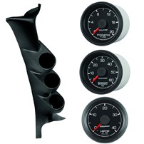 Auto Meter FORD Factory Match Gauge Kit - 99-07 Ford Super Duty - Boost/Pyro/High Pressure Oil Pump/Pillar w/o Speaker - AF32-FORDFM