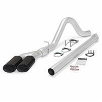 Banks Power - Monster Exhaust - 4-inch Single Exit w/CoolCuff, Cerakote Black Dual Tip - 15-16 Ford F250/F350 6.7L Power Stroke, CCSB-CCLB