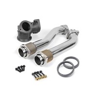 DieselSite Bellowed Polished Stainless Up-Pipes - 99.5-03 Ford Powerstroke 7.3L