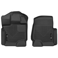 Husky Liner X-Act Contour Floor Liners - FRONT LINERS (BLACK) - 17-19 Ford Powerstroke, Crew/Super Cab w/Carpet