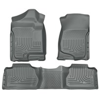 Husky Liner WeatherBeater Complete Set - Front & 2nd Seat Floor Liners - GREY - 07.5-13 GM Duramax, Extended Cab