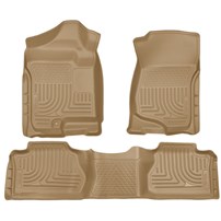 Husky Liner WeatherBeater Complete Set - Front & 2nd Seat Floor Liners - TAN - 07.5-13 GM Duramax, Extended Cab