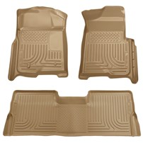 Husky Liner WeatherBeater Complete Set - Front & 2nd Seat Floor Liners - TAN - 08-10 Ford Powerstroke, Crew Cab