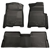 Husky Liner WeatherBeater Complete Set - Front & 2nd Seat Floor Liners - BLACK - 08-10 Ford Powerstroke, Extended Cab