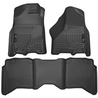 Husky Liner WeatherBeater Complete Set - Front & 2nd Seat Floor Liners - BLACK - 10-18 Dodge Cummins, Crew Cab