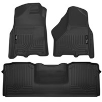 Husky Liner WeatherBeater Complete Set - Front & 2nd Seat Floor Liners - BLACK - 10-16 Dodge Cummins, Mega Cab