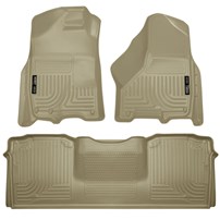 Husky Liner WeatherBeater Complete Set - Front & 2nd Seat Floor Liners - TAN - 10-16 Dodge Cummins, Mega Cab