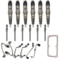 Industrial Injection Reman Stock Injector Pack w/Connecting Tubes & Fuel Lines - 07.5-12 Dodge 6.7L