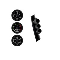 ISSPRO EV2 Black Face, White Pointer, Black Bezel 3 Gauge Kit - 98-02 Dodge (Pyro - Boost - Fuel Pressure w/speaker) - R50043W