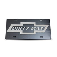 Thoroughbred Diesel Custom License Plate - DIRTY MAX Smoke w/ White Lettering