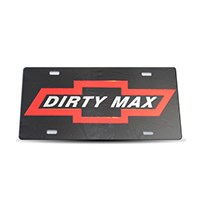 Thoroughbred Diesel Custom License Plate - DIRTY MAX Black w/ Chrome Lettering