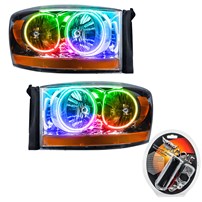 Oracle Lighting Pre-Assembled Halo Headlights - Chrome - Colorshift - W/Rf Controller - 2006 Dodge RAM 1500
