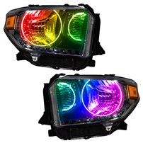 Oracle Lighting 2014-2017 Toyota Tundra Pre-Assembled Halo Headlights - Dual Halo - Colorshift - W/No Controller
