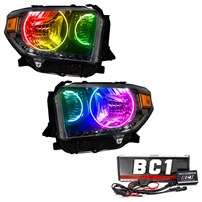 Oracle Lighting 2014-2017 Toyota Tundra Pre-Assembled Halo Headlights - Dual Halo - Colorshift - W/Bc1 Controller