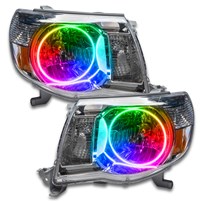 Oracle Lighting 2005-2011 Toyota Tacoma Pre-Assembled Halo Headlights - Colorshift - W/No Controller