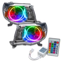 Oracle Lighting 2005-2011 Toyota Tacoma Pre-Assembled Halo Headlights - Colorshift - W/Simple Controller