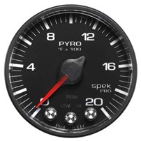 AutoMeter Spek Pro Pyrometer/EGT - 0-2000 Degrees F - Black Face - P310328