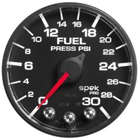 AutoMeter Spek Pro Fuel Pressure Gauge - 0-30 PSI - White Face - P316128