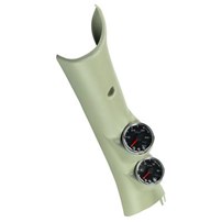 AutoMeter Spek Pro DUAL Gauge Kit w/o speaker hole - 10-15 Dodge Ram - Pillar Color: Beige - Dial Face: White - Gauges: Boost 0-60 PSI | Pyrometer 0-2000 F - P72003