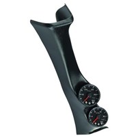 AutoMeter Spek Pro DUAL Gauge Kit w/o speaker hole - 08-10 Ford Super Duty - Pillar Color: Black - Dial Face: Black - Gauges: Boost 0-60 PSI | Pyrometer 0-2000 F - P72011
