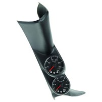 AutoMeter Spek Pro DUAL Gauge Kit w/speaker hole - 01-07 Chevy Silverado/Sierra - Pillar Color: Black - Dial Face: Black - Gauges: Boost 0-35 PSI | Pyrometer 0-2000 F - P72021