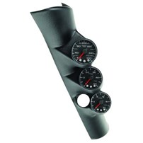 AutoMeter Spek Pro TRIPLE Gauge Kit w/speaker hole - 98-02 Dodge Ram - Pillar Color: Black - Dial Face: Black - Gauges: Boost 0-60 PSI | Pyrometer 0-2000 F | Trans. Temp 100-300 F - P73001