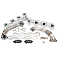 PPE High-Flow Exhaust Manifolds and Up-Pipes Kits - 01-04 GM Duramax LB7 - Silver