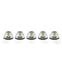 Recon Dodge 94-98 (5-Piece Set) Clear Cab Roof Light Lens with Amber 194 Bulbs - Complete Kit With Wiring & Hardware