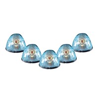 Recon Dodge 94-98 (5-Piece Set) Super White Cab Roof Light Lens with Amber 194 Bulbs - Complete Kit With Wiring & Hardware